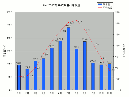 気温と降水量のグラフ